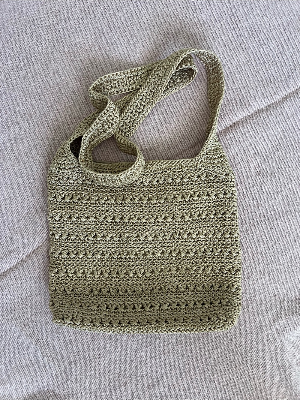 The Sak Crochet Crossbody Bag in Beige